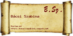 Bácsi Szabina névjegykártya