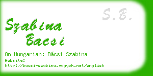 szabina bacsi business card