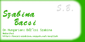 szabina bacsi business card